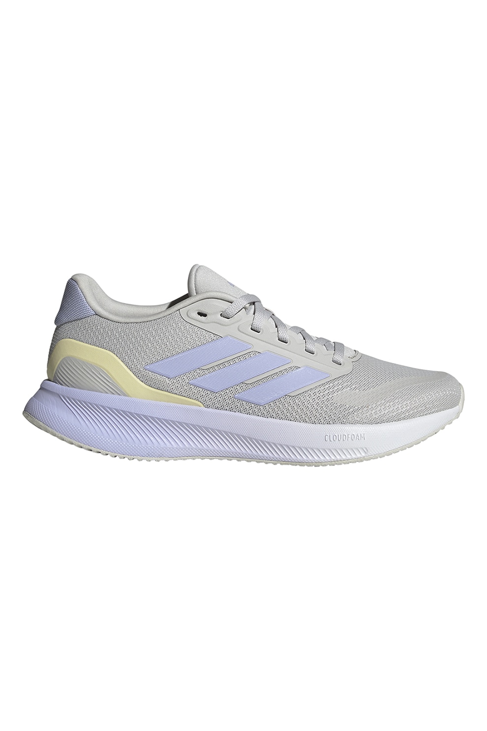 adidas Performance, Pantofi Runfalcon 5 de plasa cu garnituri sintetice pentru alergare, Gri cenusiu, Albastru azur, 4