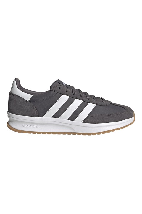 adidas Sportswear, Pantofi sport cu insertii din piele intoarsa Run 70s, Alb/Gri inchis