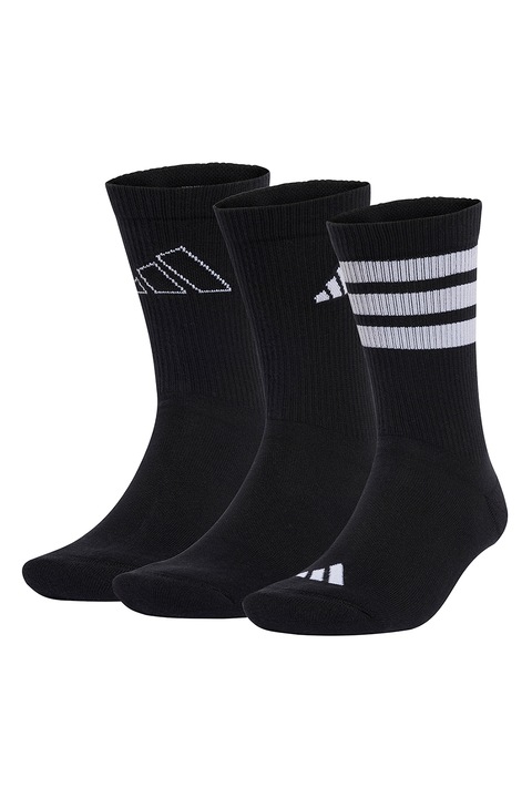 adidas Sportswear, Set de sosete lungi - 3 Perechi, Alb/Negru