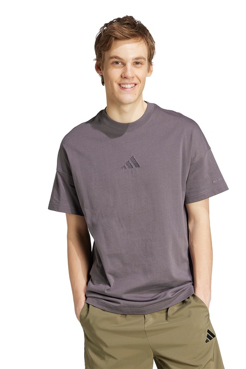 adidas Sportswear, Tricou lejer cu decolteu la baza gatului All Szn, Violet prafuit