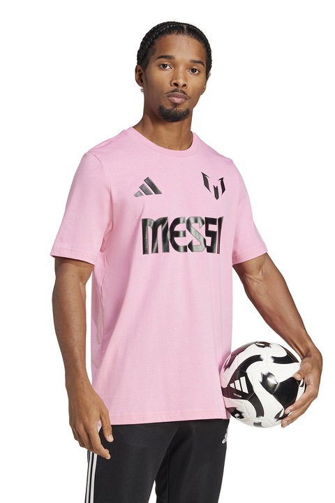 adidas Performance, Футболна тениска Messi, Черен/Светлорозов