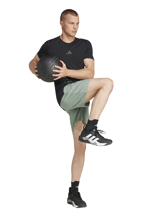 adidas Performance, Pantaloni scurti cu buzunare cu fermoar pentru fitness, Gri cenusiu