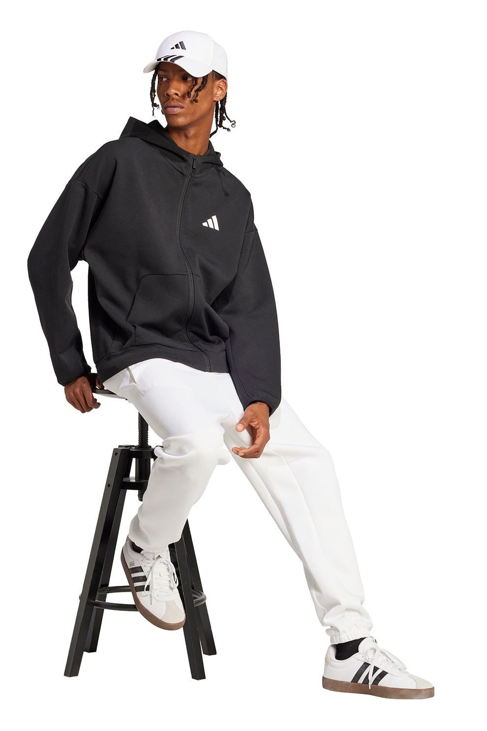 adidas Sportswear, Hanorac cu fermoar Future Icons, Negru, XS