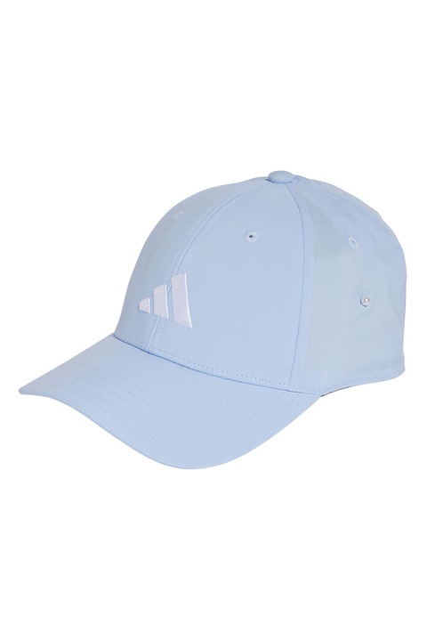adidas Performance, Унисекс бейзболна шапка с бродирано лого, Бял/Ледено синьо