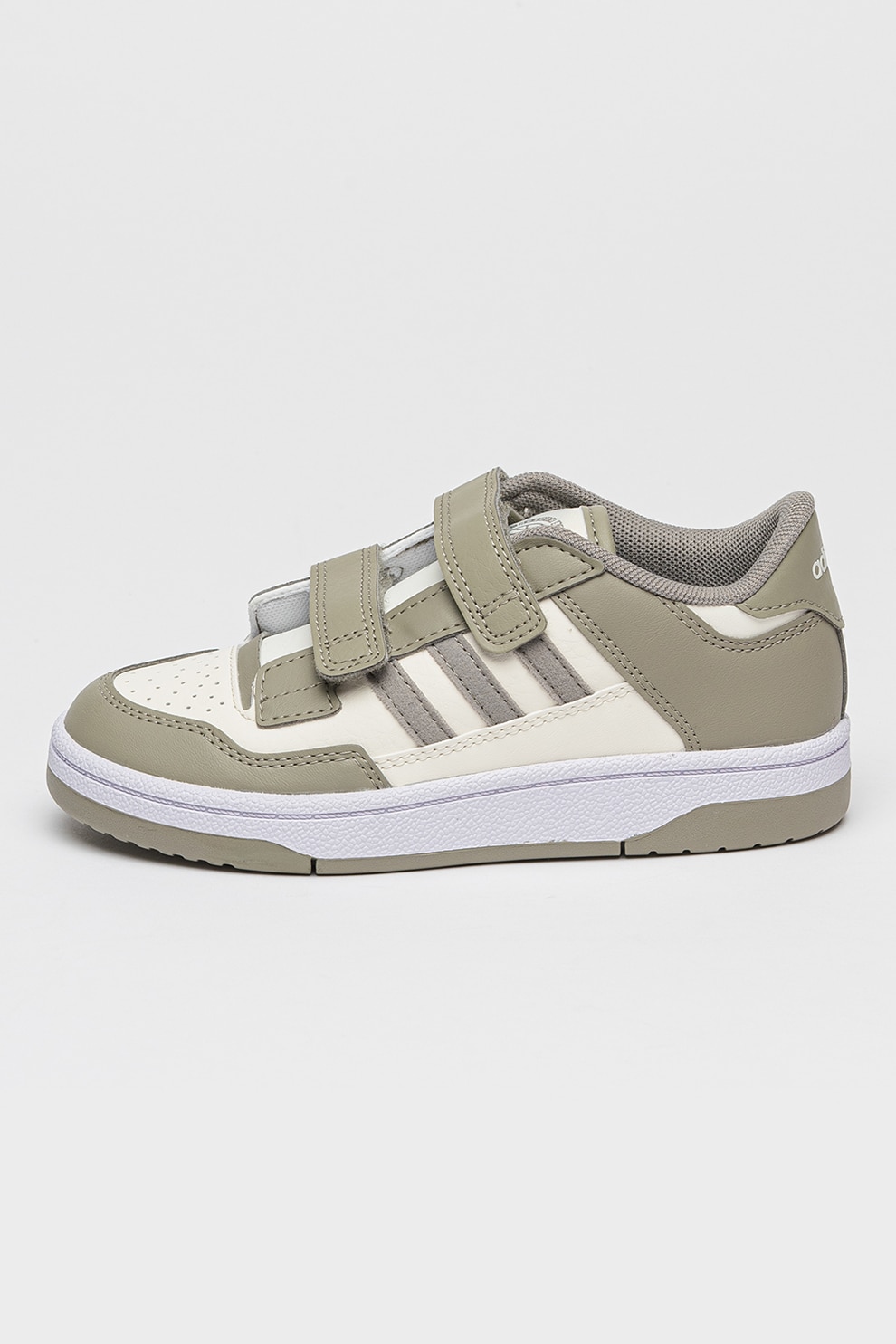 adidas Sportswear, Pantofi sport Rapid Court cu inchidere velcro, Kaki, Alb murdar, 29 EU