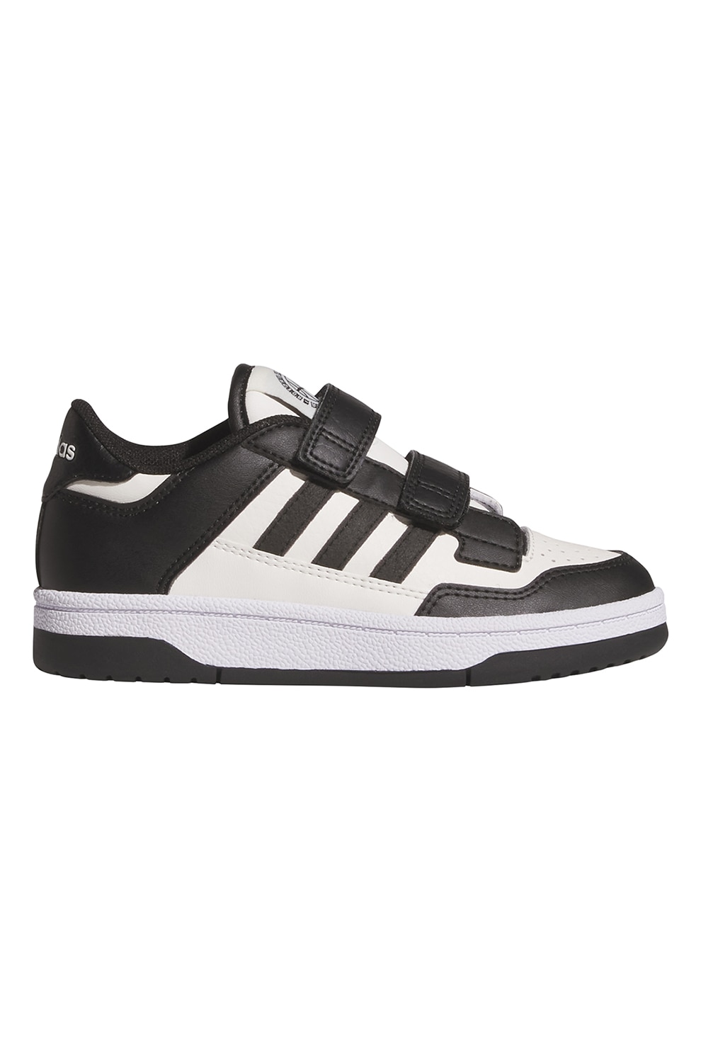 adidas Sportswear, Pantofi sport Rapid Court cu inchidere velcro, Alb, Negru, 28 EU