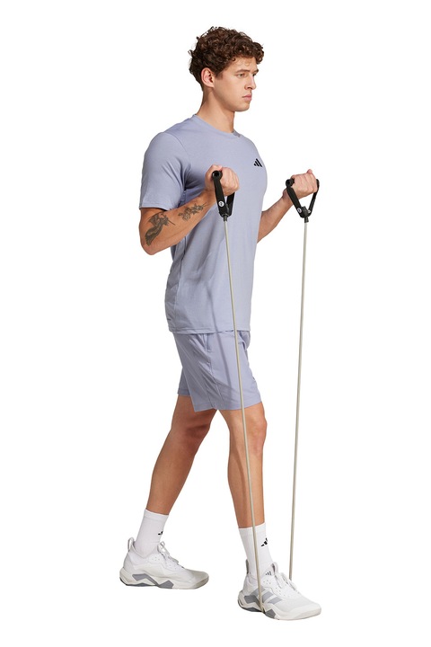 adidas Performance, Pantaloni scurti cu talie ajustabila pentru antrenament, Negru stins/Lila pal