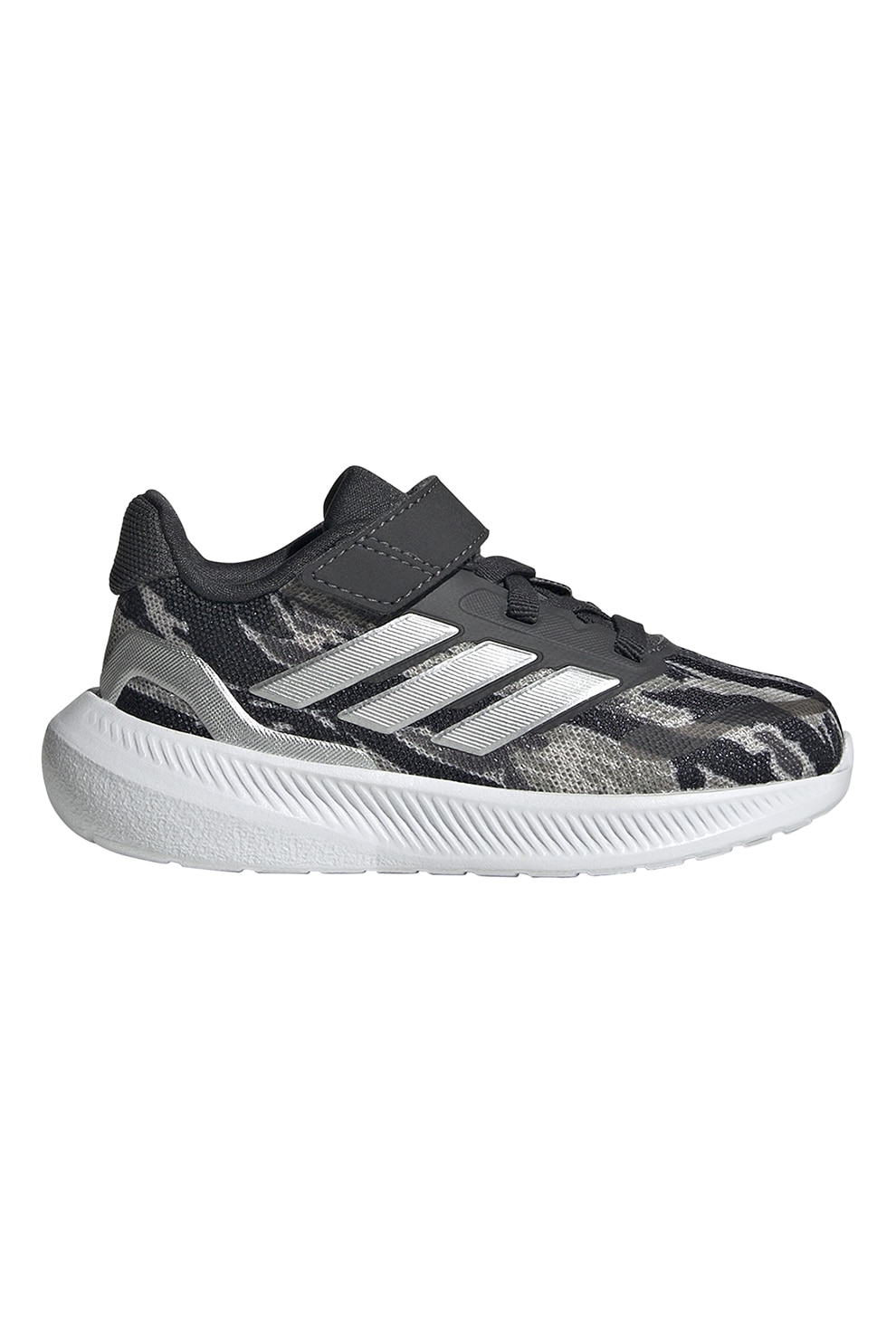 adidas Sportswear, Pantofi Runfalcon 5 cu inchidere cu velcro, Negru, Gri, 20 EU