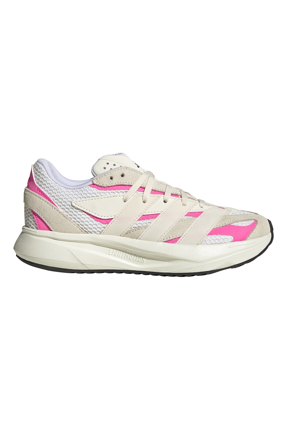 adidas Sportswear, Pantofi sport Lightblaze cu garnituri din piele, Gri deschis, Roz fandango, 38 EU