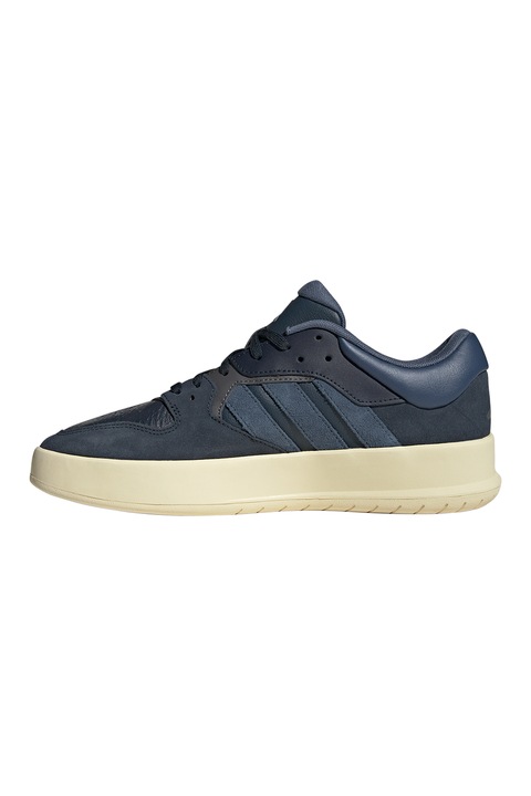 adidas Sportswear, Pantofi sport din piele cu garnituri din piele intoarsa Court 24, Albastru prafuit/Crem