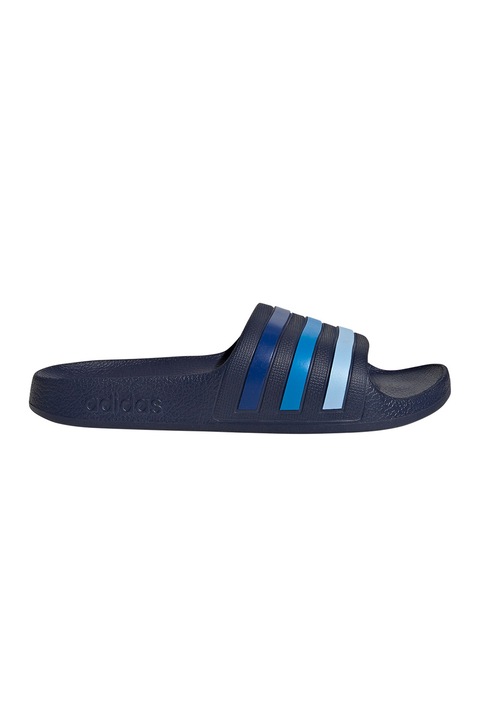 adidas Sportswear, Papuci cu talpa ergonomica Adilette, Albastru pastel/Albastru inchis