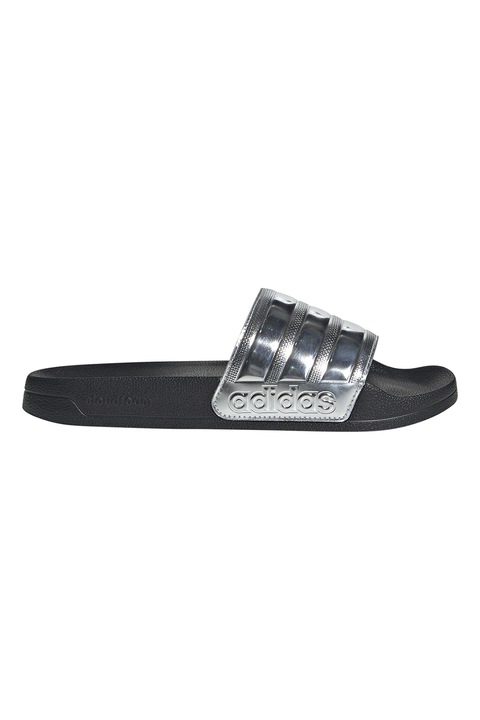 adidas Sportswear, Papuci cu logo Adilette, Argintiu, 38