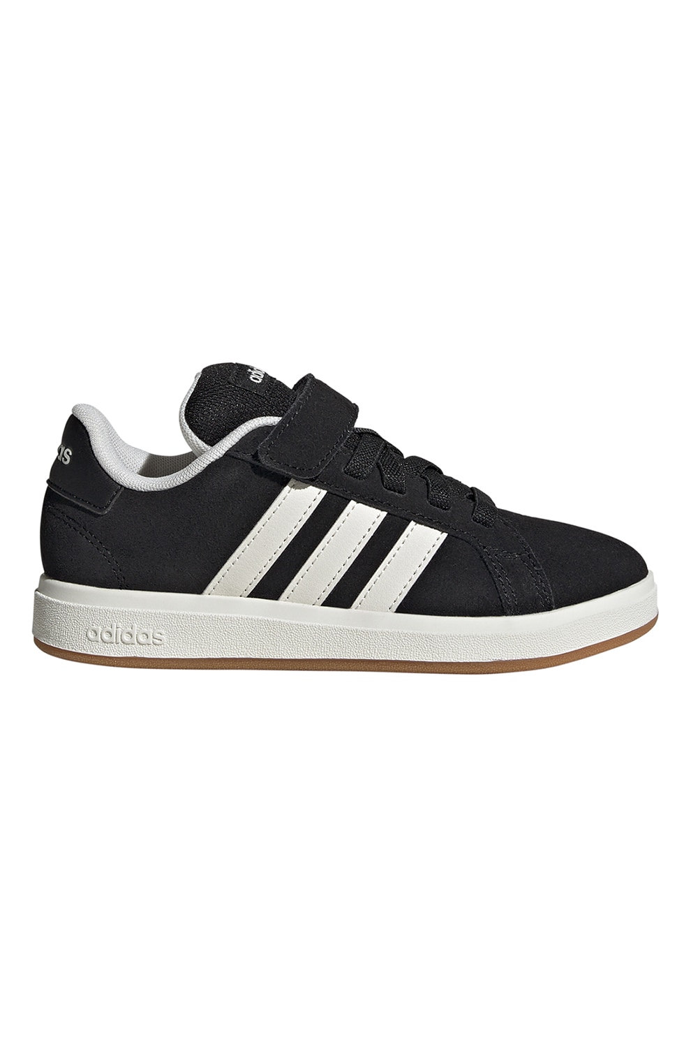 adidas Sportswear, Pantofi sport Grand Court din piele intoarsa cu captuseala din material sintetic, Negru, 29 EU