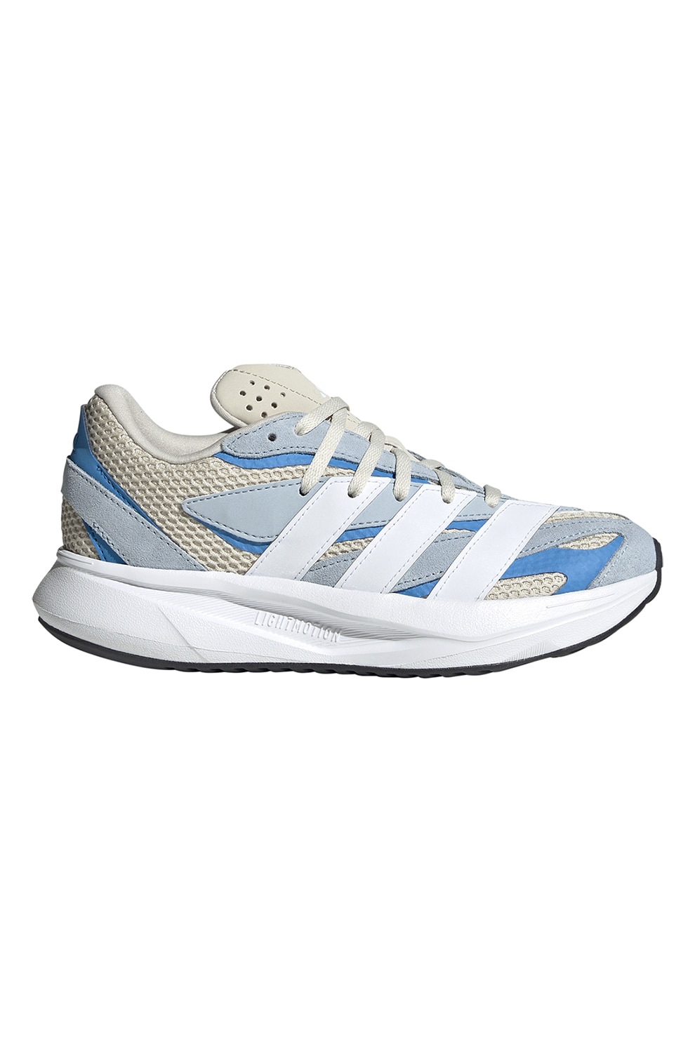 adidas Sportswear, Pantofi sport Lightblaze cu garnituri din piele, Alb, Albastru, 36 EU