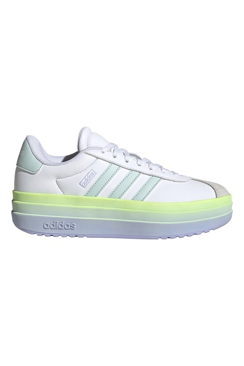 adidas Sportswear, VL Court Bold műbőr sneaker, Fehér/Zöld