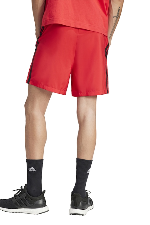 adidas Sportswear, Шорти Chelsea с лого встрани, Черен/Аленочервен