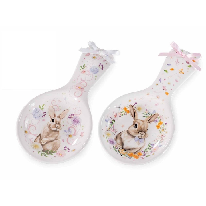 Set 2 suporturi linguri Paste ceramica multicolora 24x11.5 cm