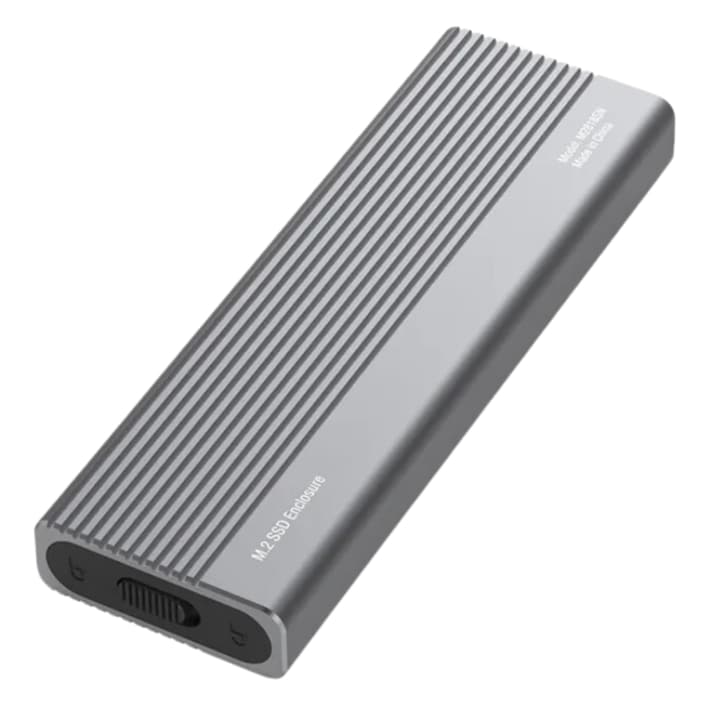 Carcasa Extern pentru SSD M.2 NVMe si SATA Z ZYNERA™ - Conectare USB Type-C 3.1 Gen 2 cu Viteza de Transfer de pana la 10Gbps - Compatibil cu SSD-uri M.2 2230/2242/2260/2280 - Disipare Termica Eficienta - Instalare Fara Suruburi, Plug & Play
