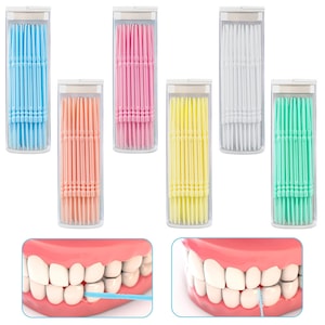 Set 240 periute unica folosinta interdentare, Peri moi interdentare, Axroad Mall, 4 Culori, Bucati ambalate individual, Usor de utilizat si de transportat, Pentru curatare in profunzime, Silicon, 6.5 cm, Multicolor