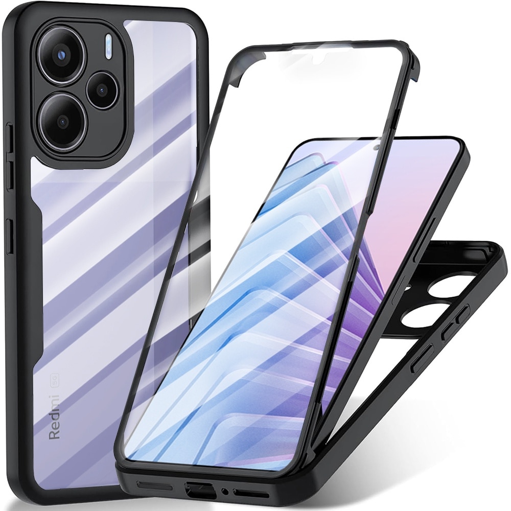 Pachet 360: Husa cu folie integrata pentru Xiaomi Redmi Note 14 5G Cover360 fata / spate - Negru