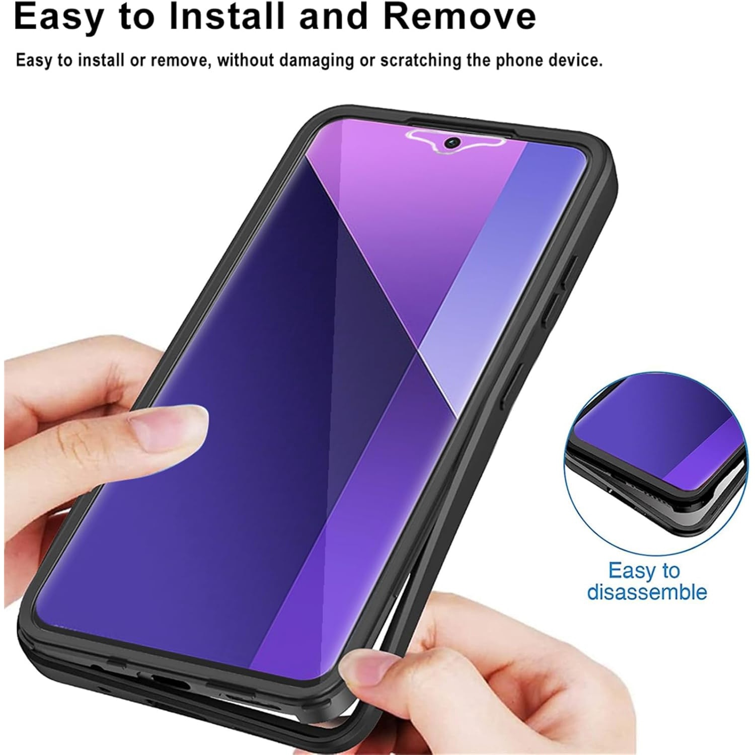 Pachet 360: Husa cu folie integrata pentru Xiaomi Redmi Note 14 5G Cover360 fata / spate - Negru