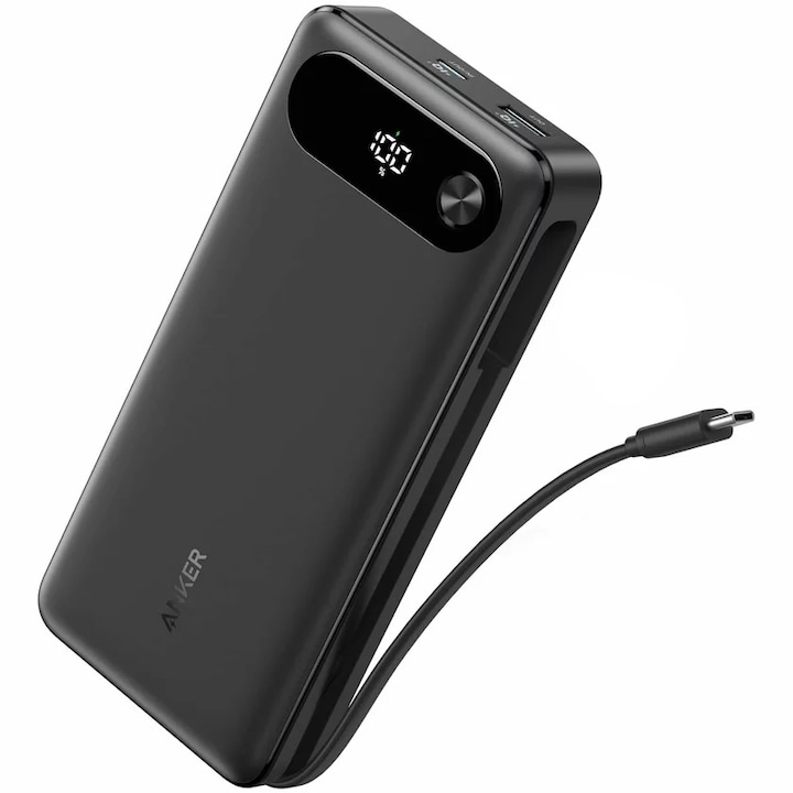 Външна батерия Anker Powercore 20000 mAh 87W USB-C кабел, черен