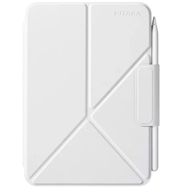 Husa de protectie Pitaka pentru iPad Mini 6/Mini (A17 Pro) MagEZ Folio 2, Alb