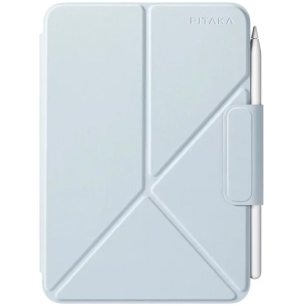 Husa de protectie Pitaka pentru iPad Mini 6/Mini (A17 Pro) MagEZ Folio 2, Albastru deschis