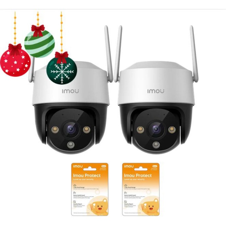 Set 2 camere de supraveghere Imou Cruiser 2C 5MP, exterior/interior, 30m vizibilitate nocturna, 3.6mm, IP66