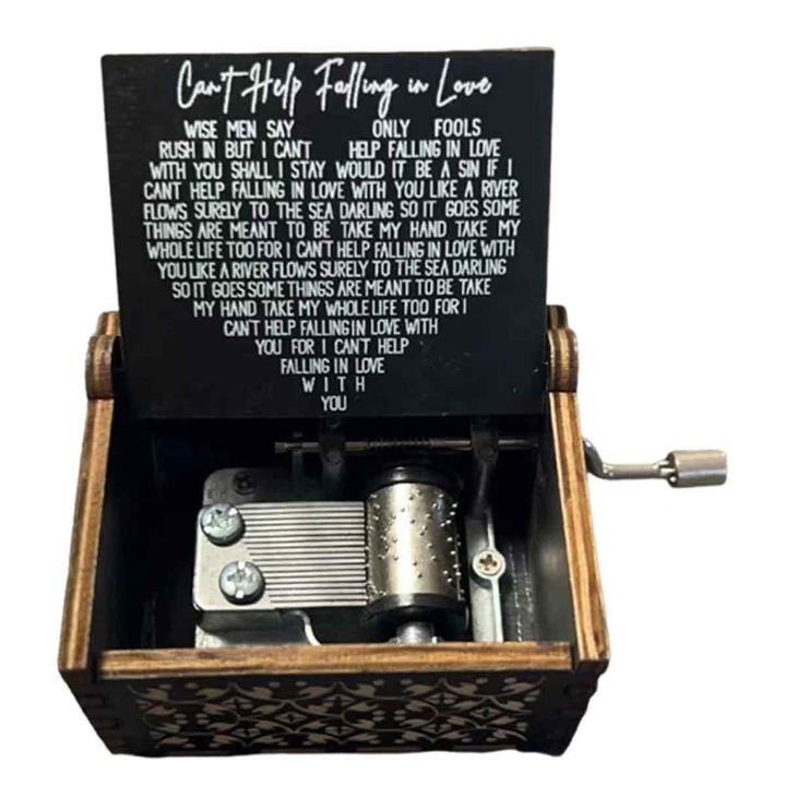 Cutie muzicala din lemn sculptura retro cu manivela, pictura , Enforose