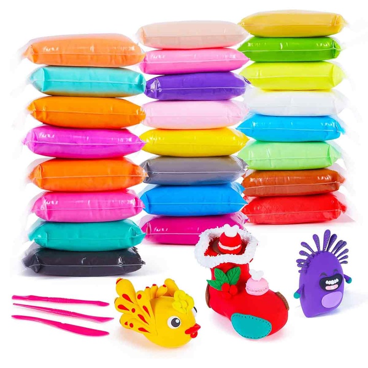 Set jucarii educationale Enforose, lut ultra-usor, unelte diverse, culori variate, pentru copii 4-6 ani