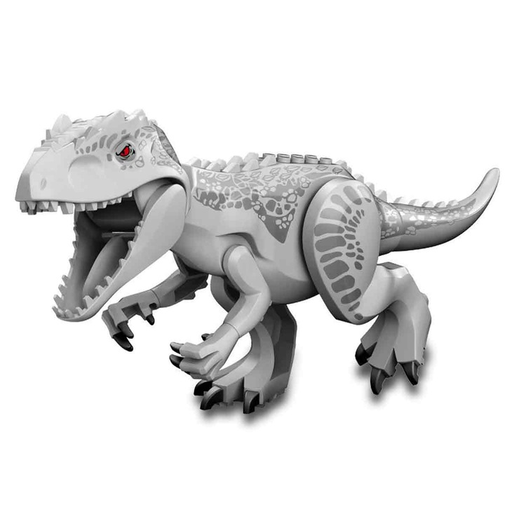 Set de blocuri de construit dinozauri, Tyrannosaurus Rex, educativ, gri, 30x30cm