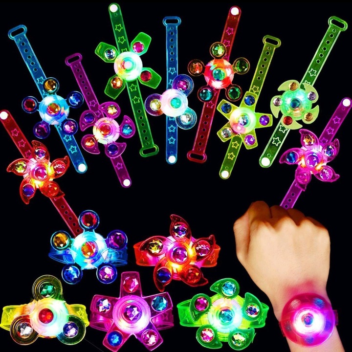 Világító LED gyerek ékszer fesztivál parti karkötő - sötétben világító parti gyerekeknek