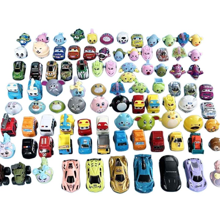 Set 28 Masinute Mini Traseu, Enforose, 10.9x8.6x8.6cm, culori diverse