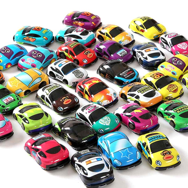 Set 28x Masinute Mini Racing, Enforose, 10.9x8.6x8.6cm, culori diverse