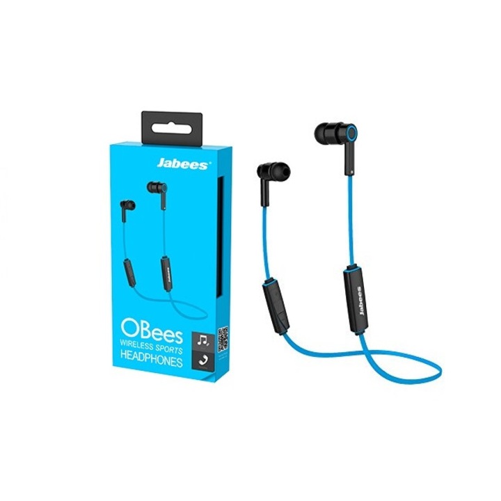 Безжични Bluetooth Спортни слушалки Jabees OBees, Multipoint, Mic, Супер леки 12гр, Сини