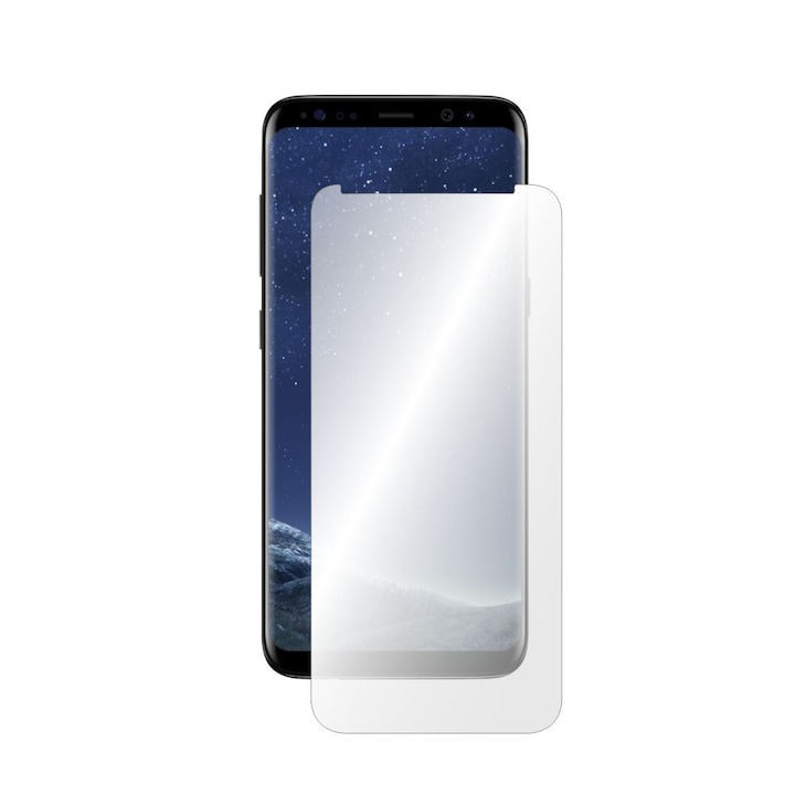 Folie Smart Protection Samsung Galaxy S8 ecran compatibila cu carcase Rugged tip UAG sau Spigen,protectie completa ecran+Smart Spray®,Smart Squeegee® si microfibra incluse