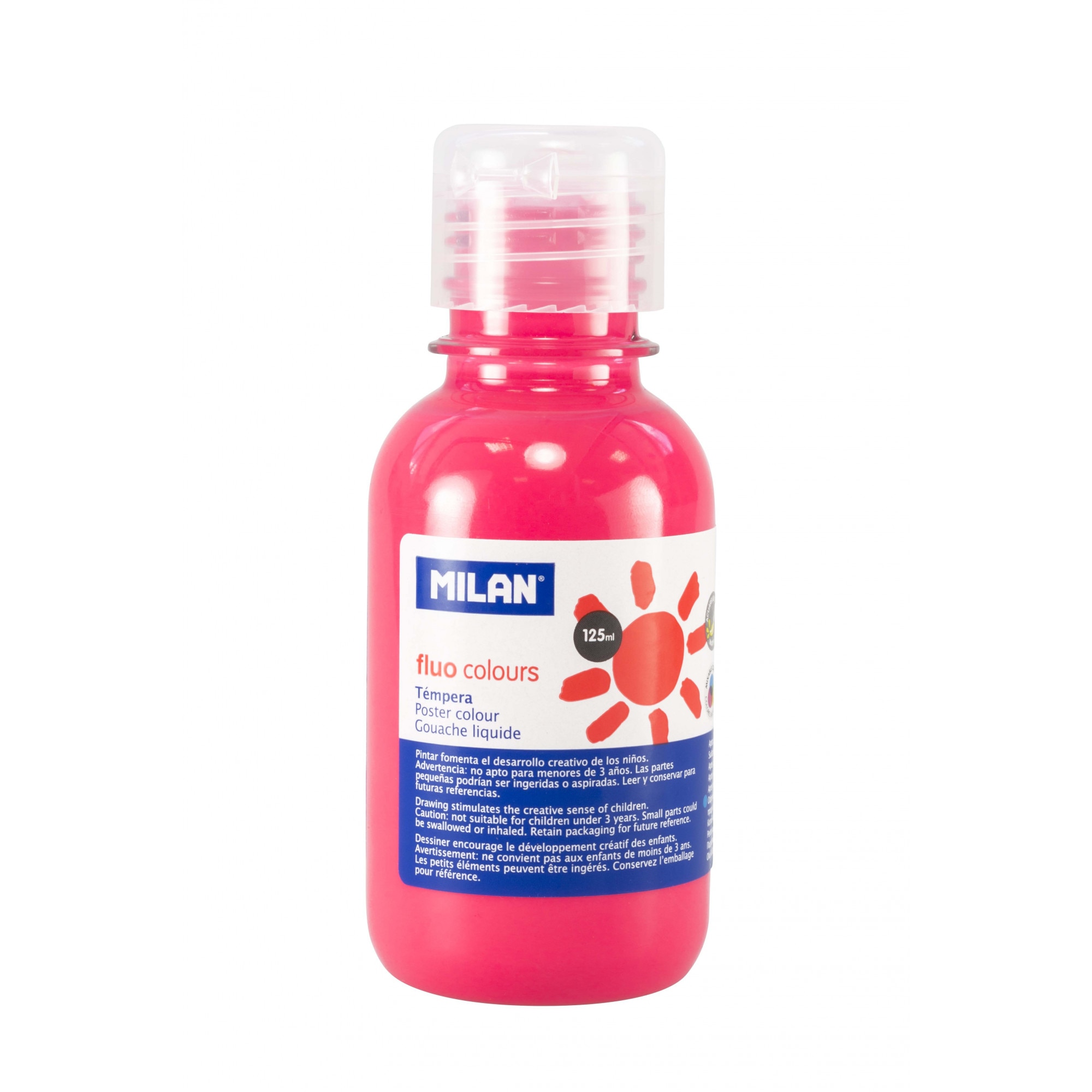 Tempera 125 ml roz fluorescent MILAN