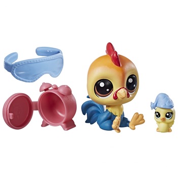 Set figurine Littlest Pet Shop, Animalut cu puiut, Rooster Set figurine Littlest Pet Shop, Animalut cu puiut, Rooster