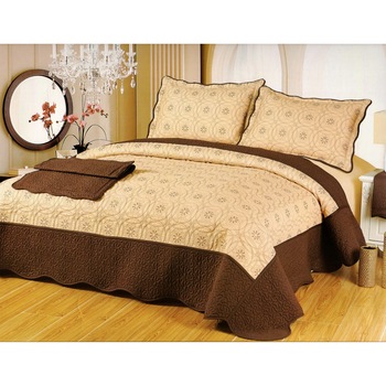 Set cuvertura pentru pat dublu cu 2 fete de perna 50x70 cm, bumbac, bicolore Set cuvertura pentru pat dublu cu 2 fete de perna 50x70 cm, bumbac, bicolore