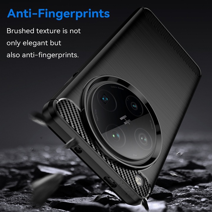 Кейс за Oppo Find X8 Pro - Techsuit Carbon Silicone - Черен