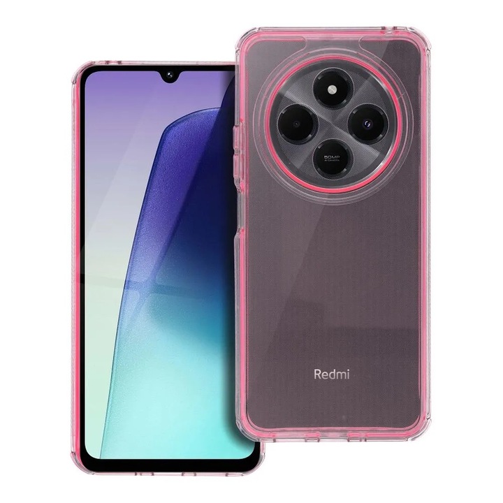 megaMOBILE® - MATRIX borítás Xiaomi Redmi 14C-hez, átlátszó rózsaszín