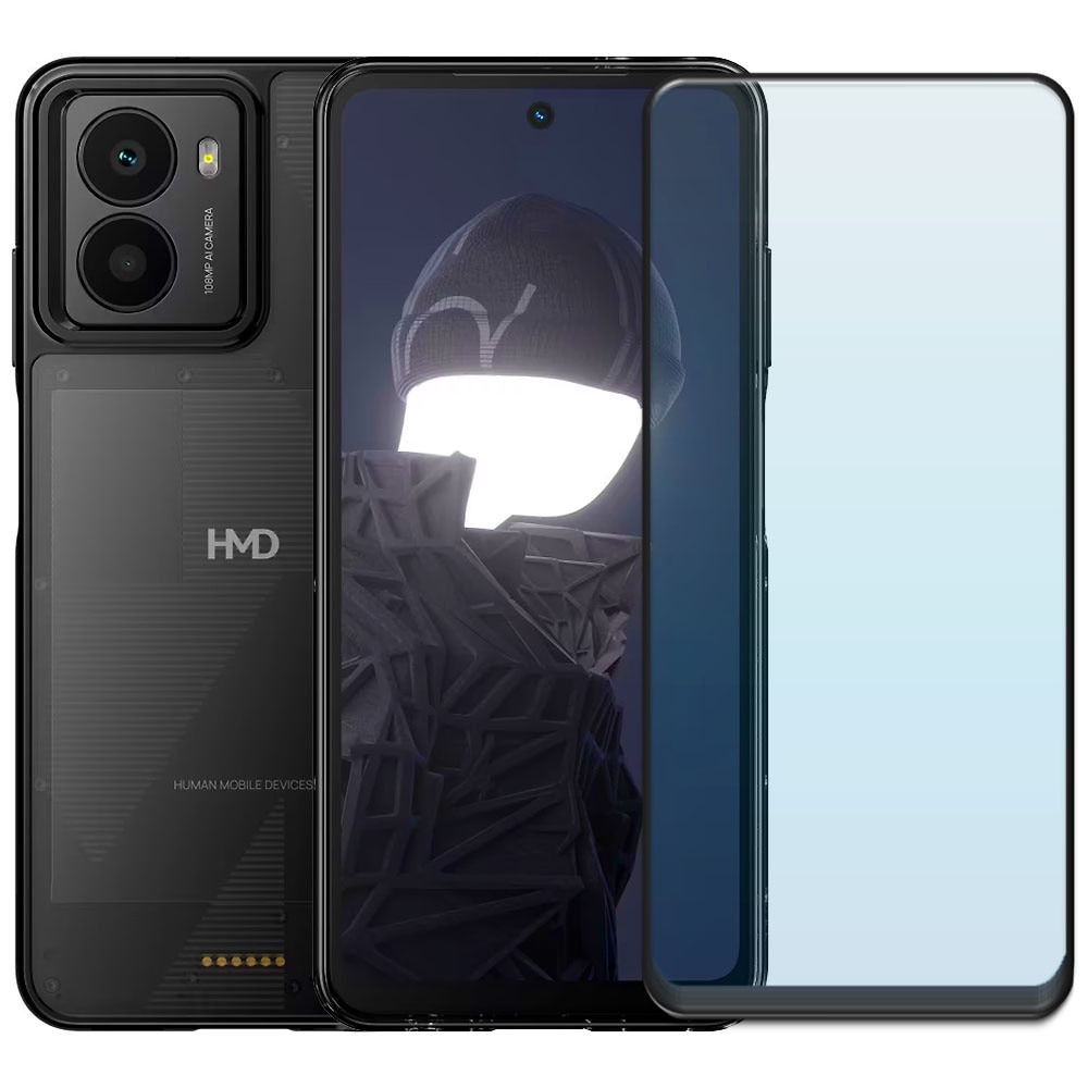 Folie din sticla securizata pentru HMD Fusion, HAMSTERBOX Glass Shield, Protectie completa ecran, Full face, Aplicare rapida, Case Friendly, Transparenta