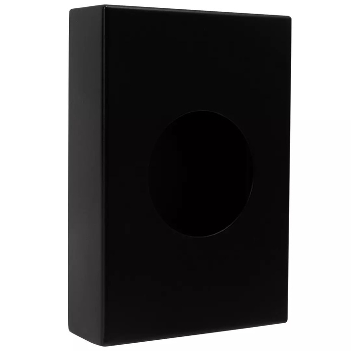 Dispenser pentru pungi igienice Faneco, negru, 135x90x30mm, deschidere cu capac