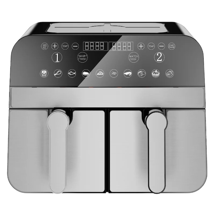 Friteuză cu aer cald Cosori Dual Blaze Twinfry 10L, 2 compartimente, temperatura de până la 240C, negru