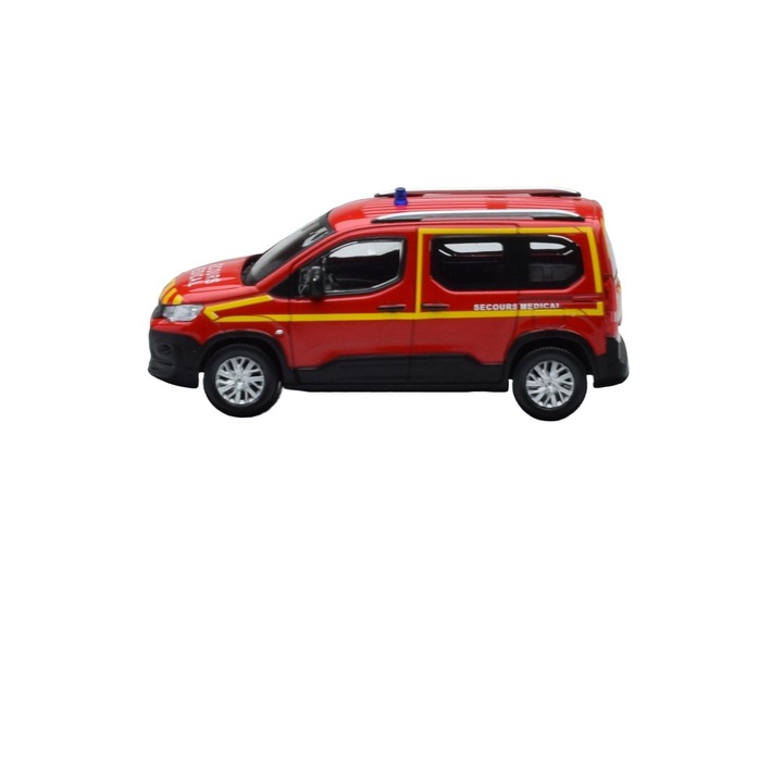 Peugeot Rifter Pompiers Secours Medical modellautó, Norev, 1/43, fém, piros, 2019