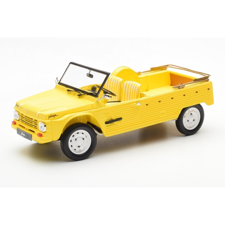Citroen Mehari Plage 1/18 fém modellautó, sárga, nyitott elemekkel
