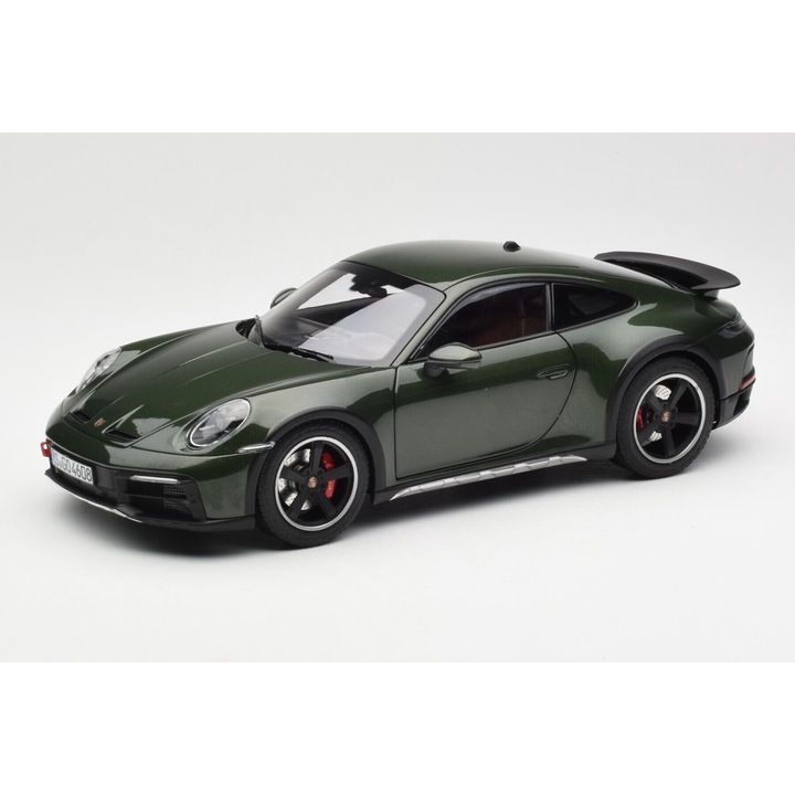 Automacheta Porsche 911 992 Dakar Oak Green Metallic, Norev, 1/18, metal, elemente deschise, noua