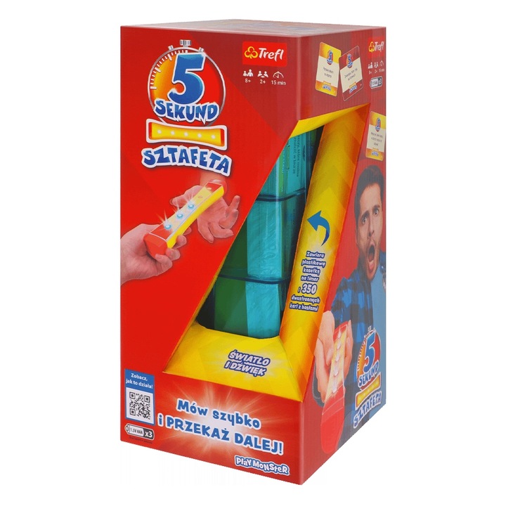 Настолна игра 5 секунди Relay, Trefl, 350 карти, 2-12 играча, 8+ години