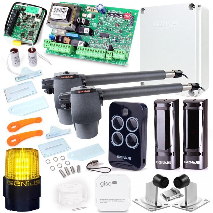 Set automatizare porti Genius, G-Bat 400, 8m, 350kg, 4m, 230V